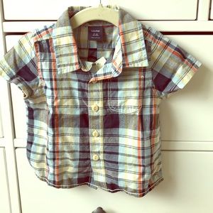 Baby GAP short sleeved plaid shirt - NEW